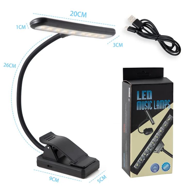 Lampe de lecture LED - packaging et dimensions du produit