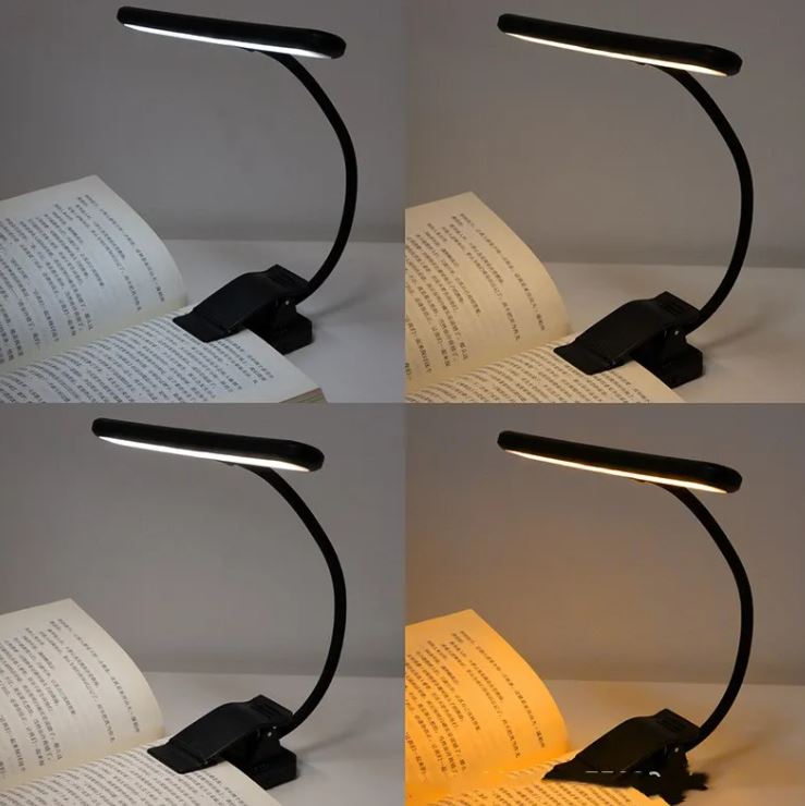 Lampe de lecture LED clip - réglage des 3 niveaux de luminosité